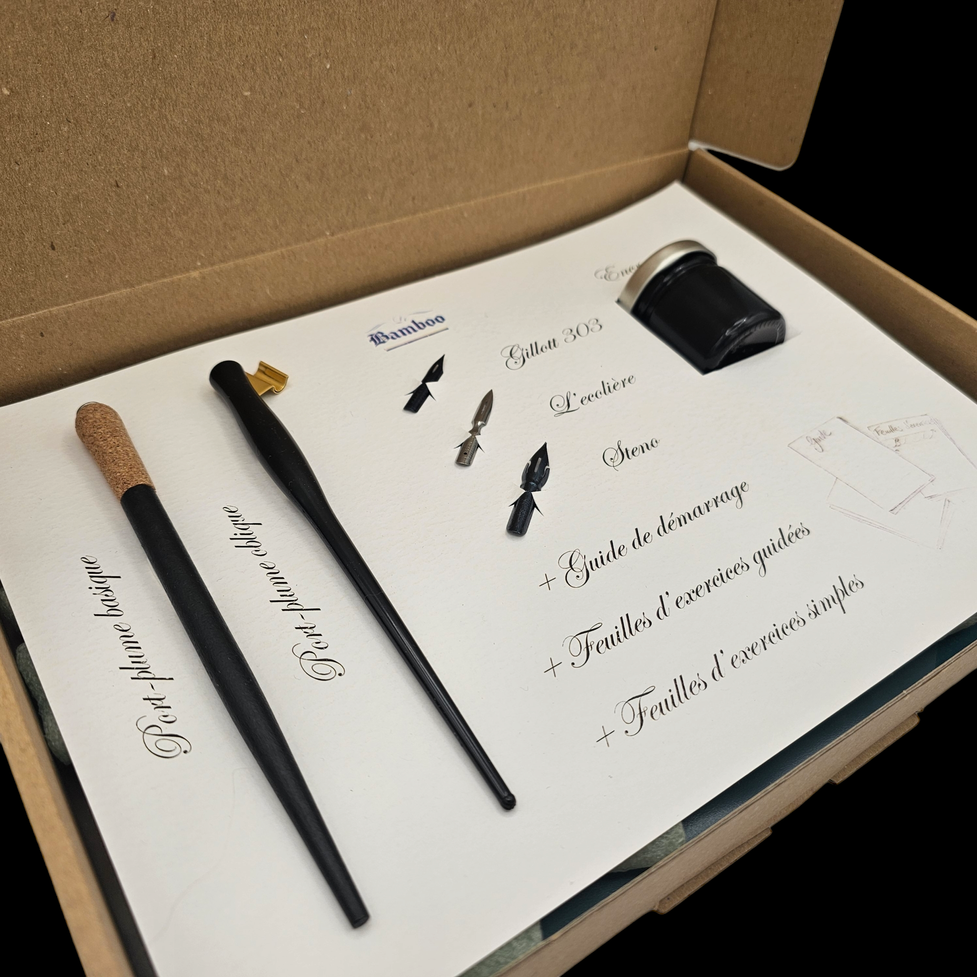 Coffret Calligraphie manuscript de luxe 6 plumes
